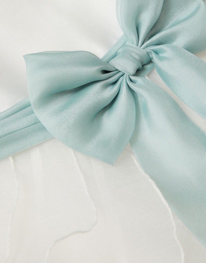 Cancan Sleeveless Bow Ruffle Dress, Ivory (IVORY), large