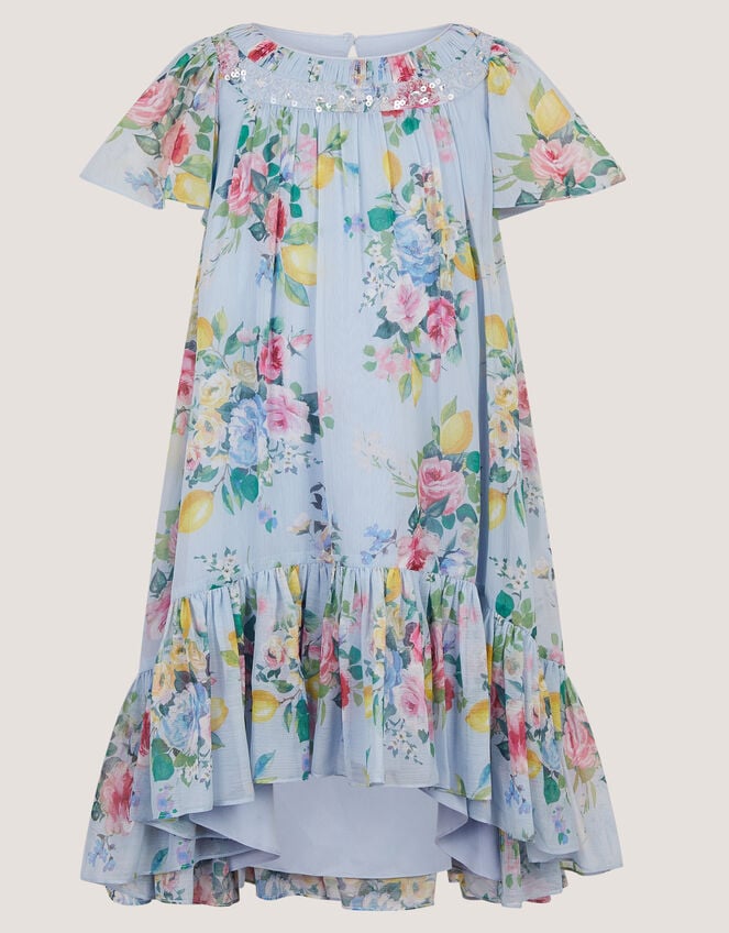 Lemon Rose Print Party Dress, Multi (MULTI), large