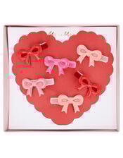 Meri Meri 6-Pack Valentine's Bow Hair Clips, , large