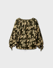 East Kris Batik Print Blouse, Green (OLIVE), large