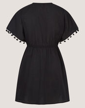 Floral Embroidered Kaftan, Black (BLACK), large