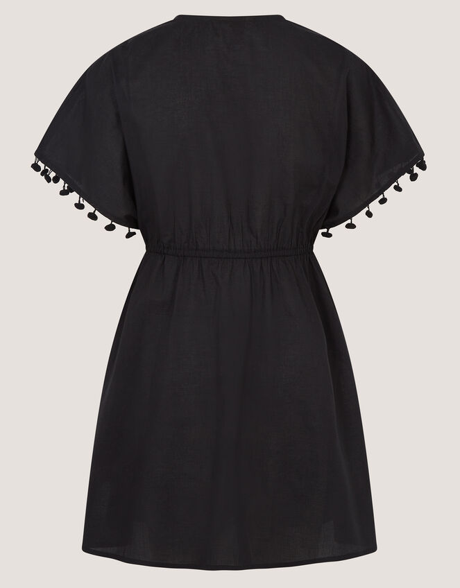 Floral Embroidered Kaftan, Black (BLACK), large