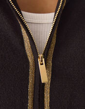 Nolan Knit Bomber Jacket, Black (BLACK), large