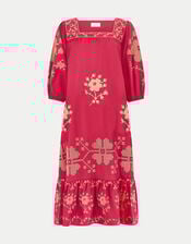 East Diya Embroidered Midi Dress, Pink (PINK), large