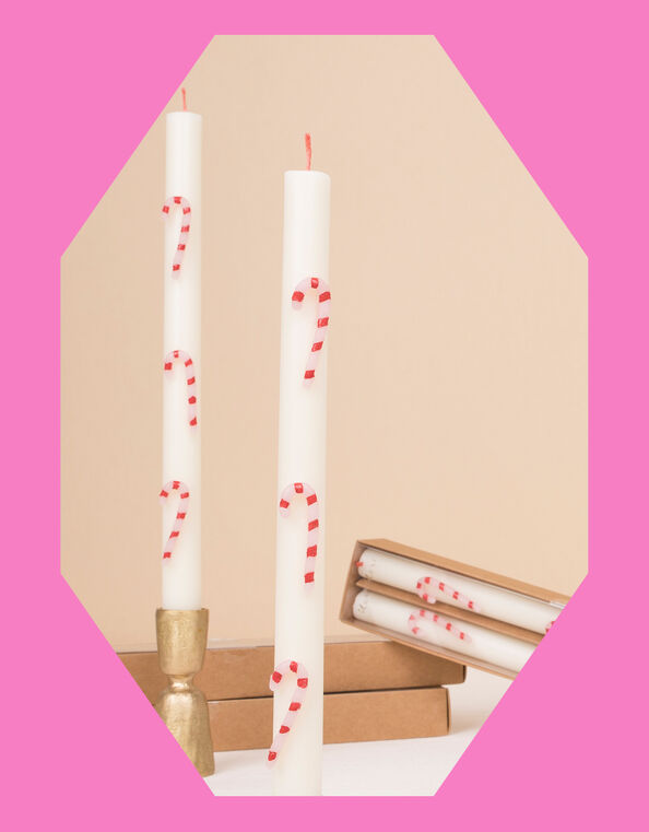 2-Pack Meri Meri Candy Cane Taper Candles, , large