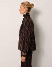 Maison Hotel Scarlet Mix Print Blouse, Black (BLACK), large