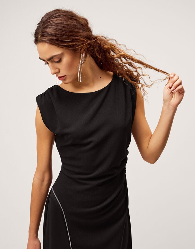 Tansy Sparkle Trim Jersey Maxi Dress, Black (BLACK), large