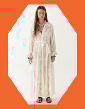 Maison Hotel Lilibet Broderie Maxi Dress, White (OFF WHITE), large