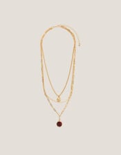 Gemstone Pendant Layered Necklace, , large