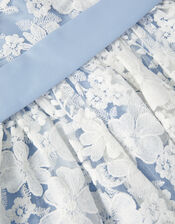 Felicity Floral Embroidered Mesh Dress, Blue (PALE BLUE), large