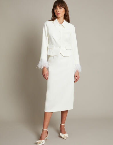 Selah Pencil Bridal Skirt, Ivory (IVORY), large