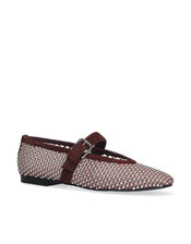 Bibi Lou Stud Mesh Ballet Flats, Red (BURGUNDY), large