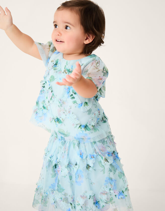 Baby Roma Floral Print Ruffle Top & Skirt Set, Multi (MULTI), large