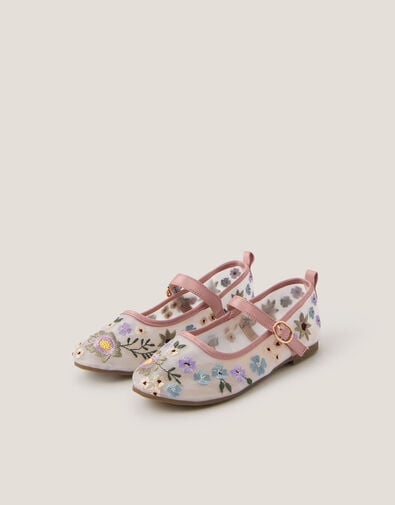 Floral Embroidered Ballerina Flats, Multi (MULTI), large