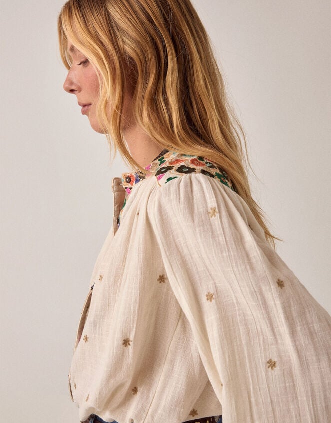 Maison Hotel Cleo Embroidered Blouse, White (OFF WHITE), large