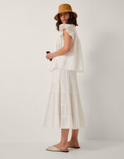 Ginny Tiered Maxi Skirt, Ivory (IVORY), large