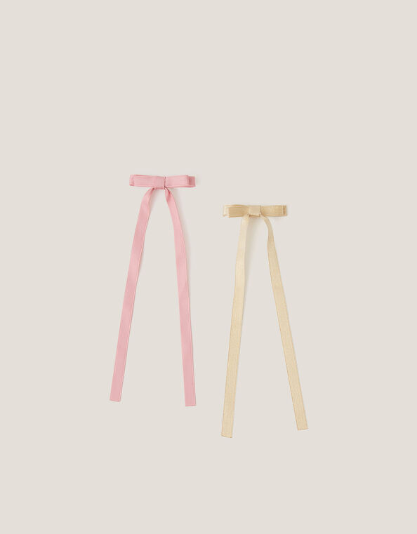 2-Pack Ribbon Bow Hair Clips, , large