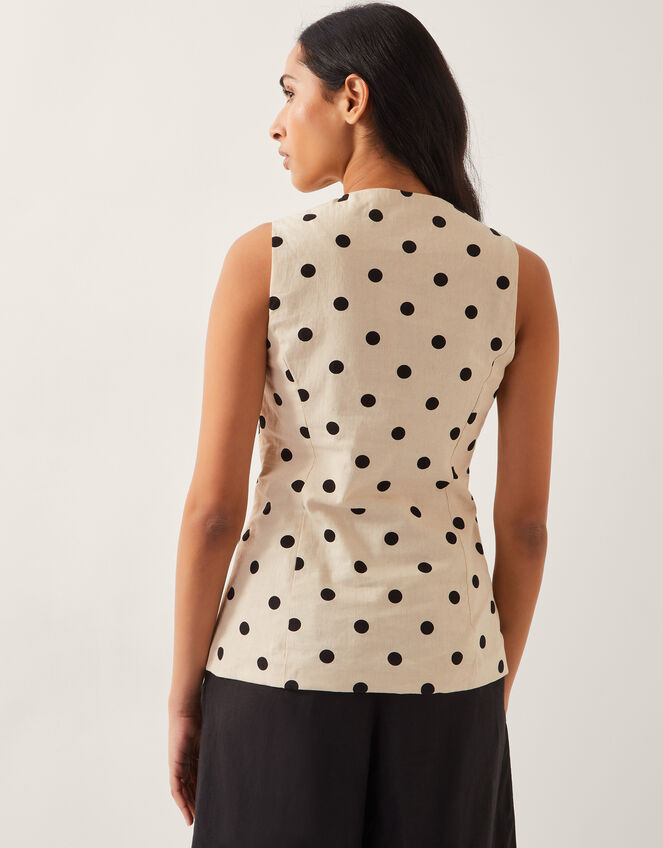 Isabel Polka Dot Waistcoat, Ivory (IVORY), large
