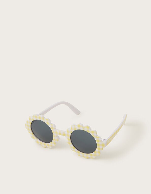 Baby Gingham Flower Sunglasses, , large