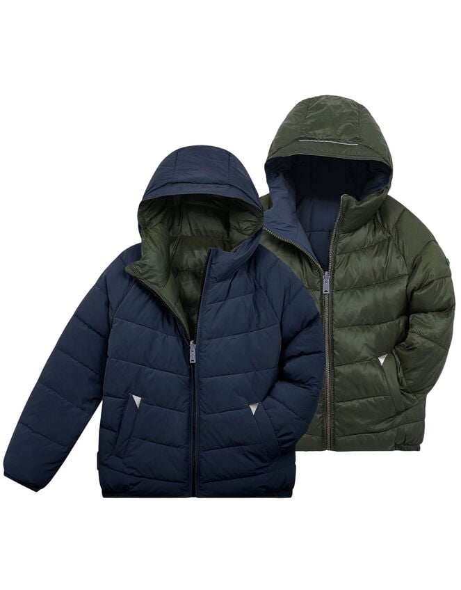 Töastie Reversible Water Repellent Puffer Jacket, Blue (NAVY), large