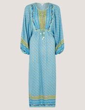 Millie Long Sleeve Print Midi Dress, Blue (PALE BLUE), large