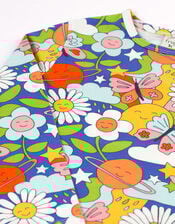 Frugi Bryher Retro Print Top, Multi (MULTI), large