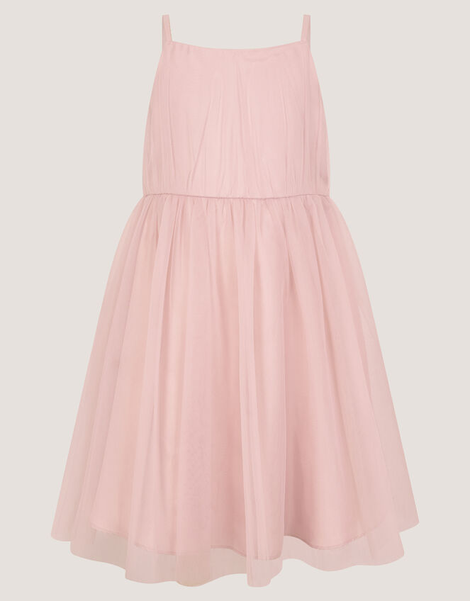 Pansy Embroidered Tulle Dress, Pink (PINK), large