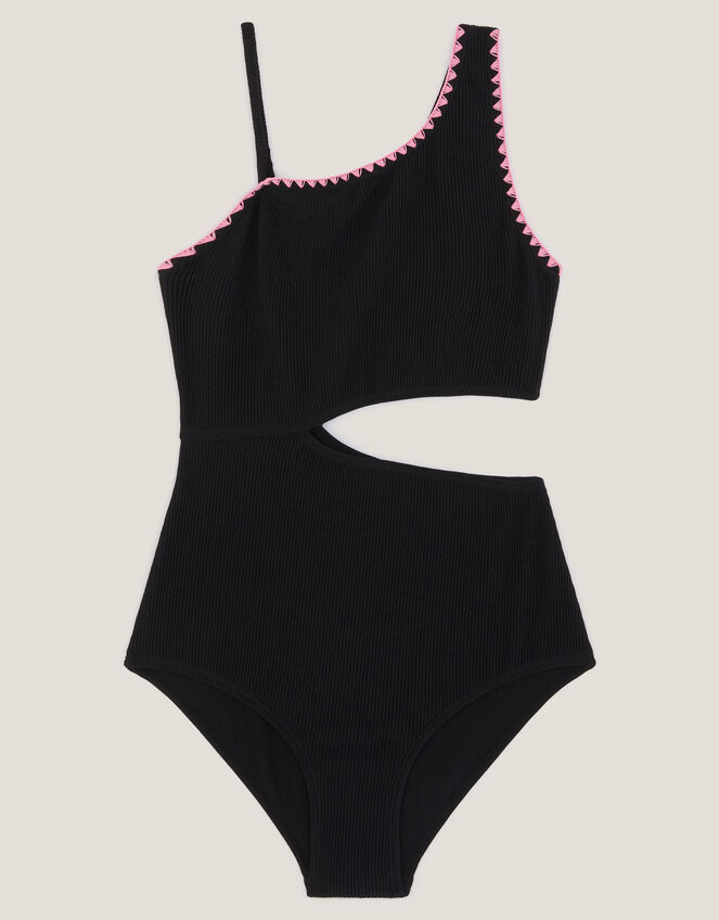 Stitch Cut Out Swimsuit, Black (BLACK), large
