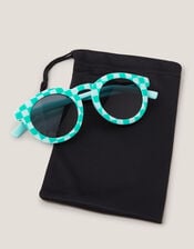 Checkerboard Round Sunglasses, , large