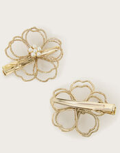 2-Pack Wire Flower Hair Clips, , large