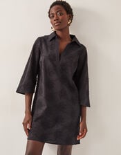 Harika Embroidered Mini Shirt Dress, Black (BLACK), large
