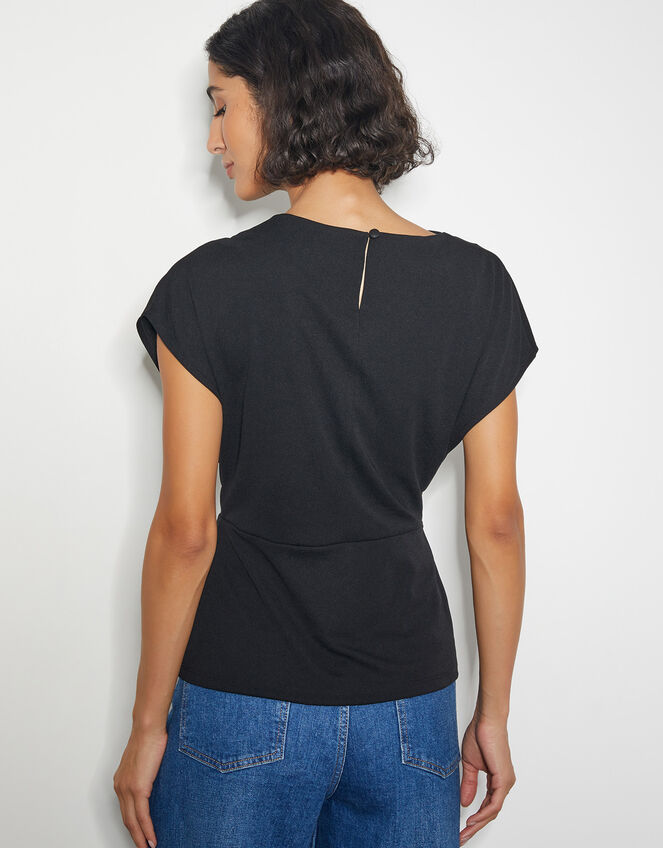 Tanya Twist Tassel Jersey Top, Black (BLACK), large