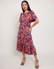 East Floral Print Midi Dress, Multi (MULTI), large