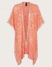 Embellished Bandhani Cover-Up, Orange (CORAL), large