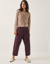 Evie Embellished Cardigan, Mink (MINK), large