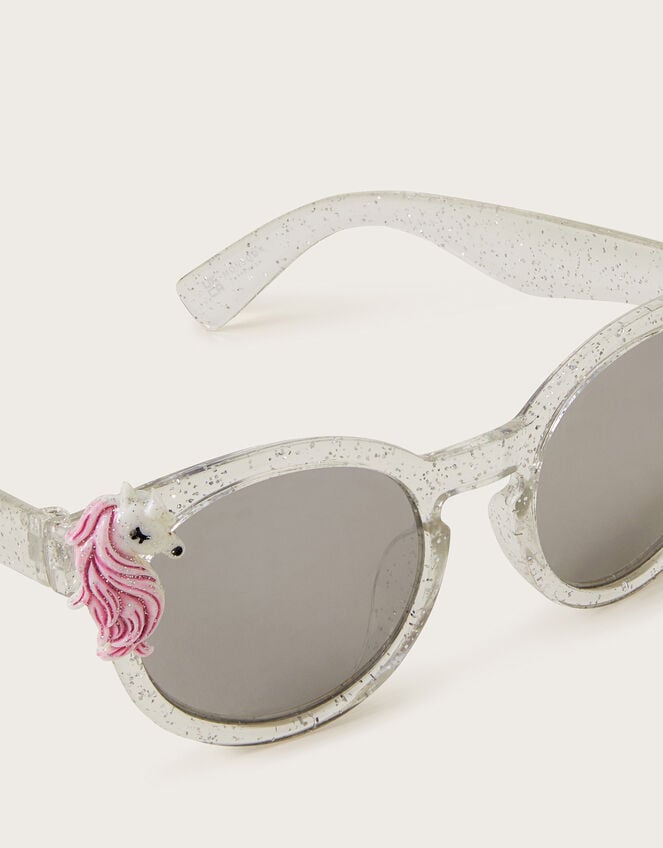 Unicorn Round Glitter Sunglasses, , large