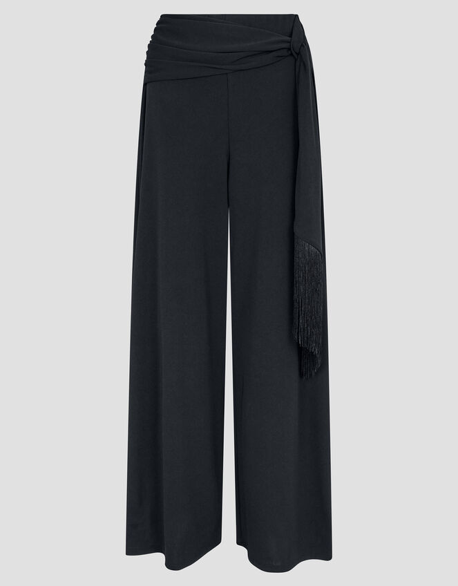 Tanya Tassel Wide Leg Trousers, Black (BLACK), large