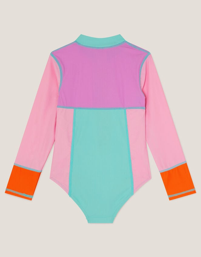 Colourblock UPF50+ Long Sleeve Swimsuit, Multi (MULTI), large