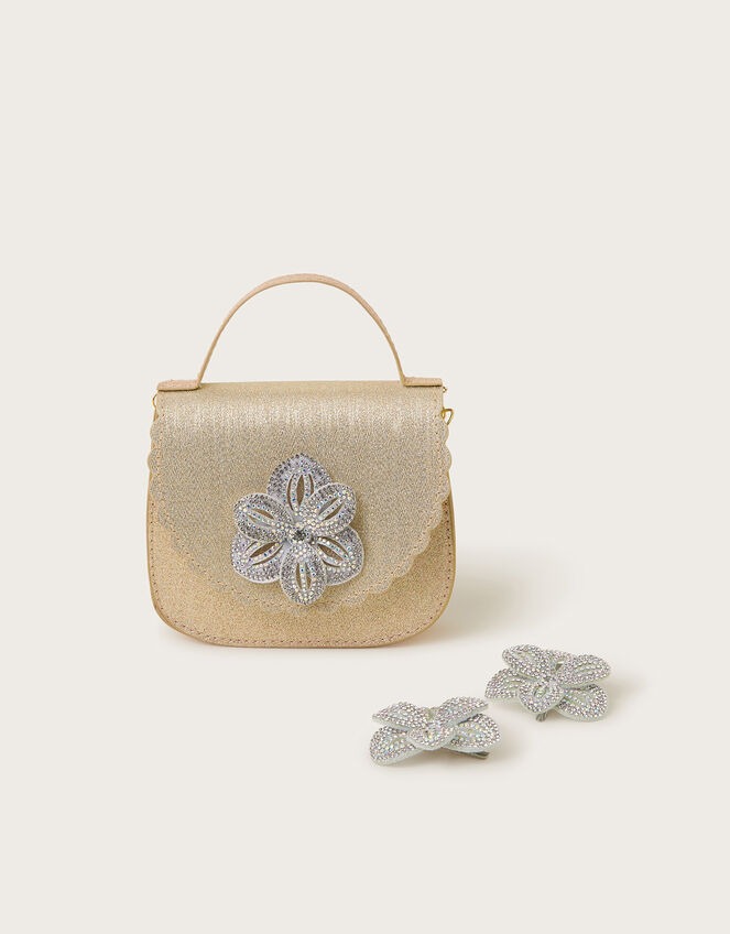 Super Sparkle Bag and Hair Clips Set, , large