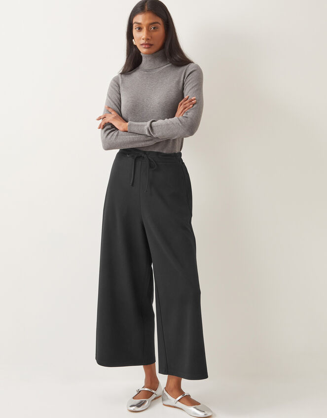 Jo Jersey Culotte Trousers, Black (BLACK), large