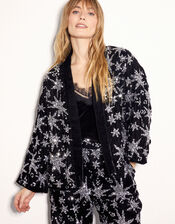 East Medi Embellished Star Kimono, Black (BLACK), large