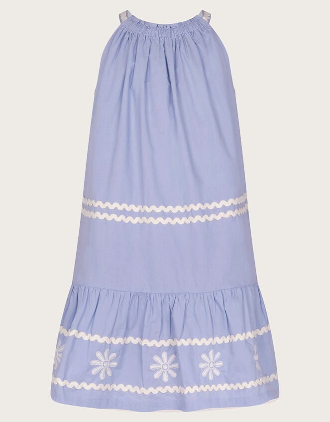 Amalfi Floral Ricrac Sleeveless Dress, Blue (BLUE), large