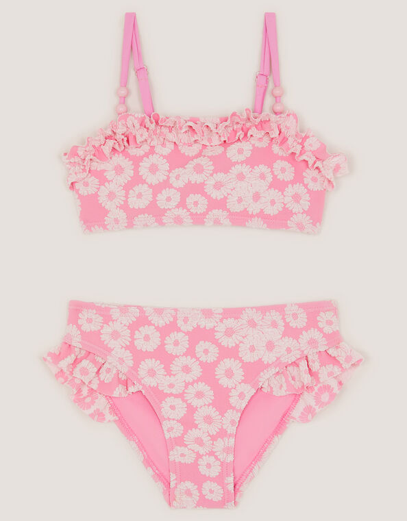 Floral Jacquard Bikini Set, Pink (PINK), large