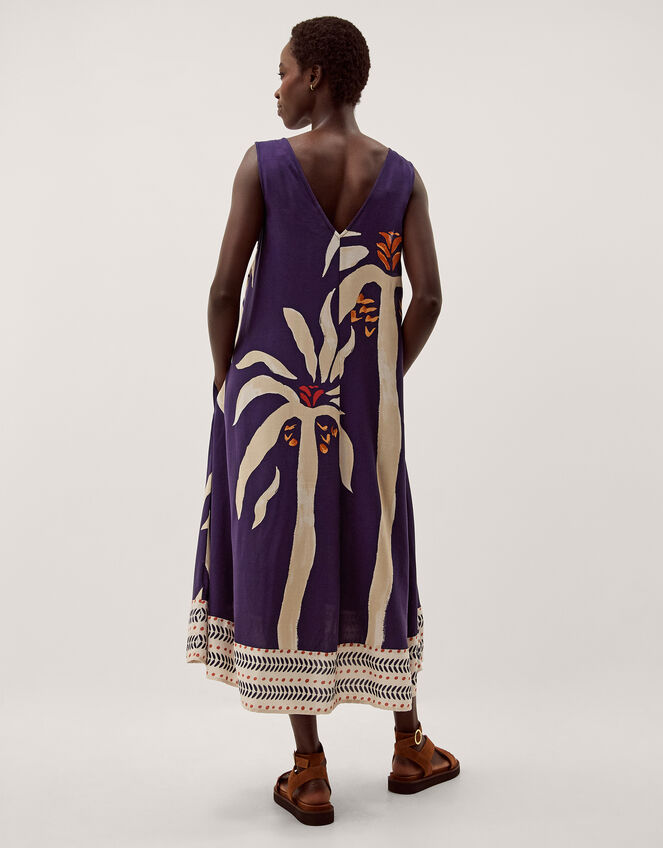 Paloma Sleeveless Print Midi Dress, Blue (NAVY), large