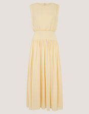 Georgia Drop Hem Midi Dress, Yellow (YELLOW), large