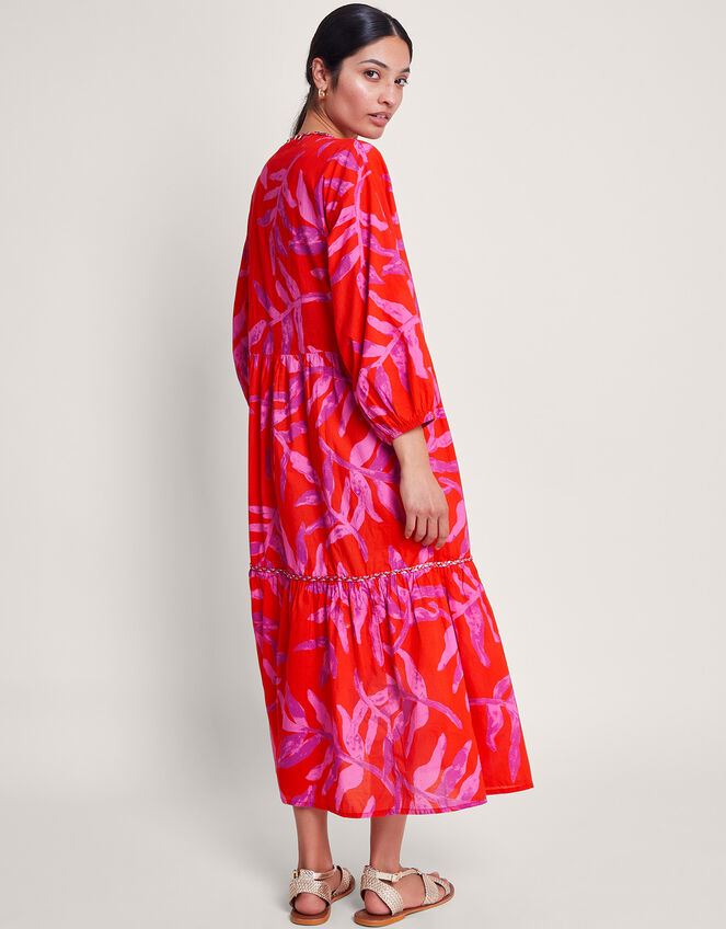 Arissa Palm Print Kaftan, Red (RED), large