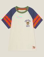 Tiger Raglan Cotton T-Shirt, Ivory (IVORY), large