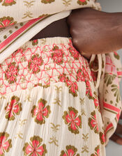 Maddie Floral Print Wide Leg Trousers, Ivory (IVORY), large