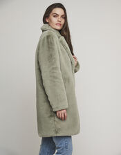 Rino and Pelle Faux Fur Coat, Green (PALE GREEN), large