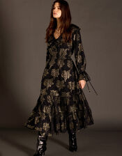 East Jacquard Maxi Dress, Black (BLACK), large